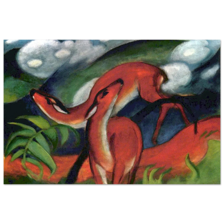 The Red Deer II – Franz Marc | Vintage Art Print - Fine Art Poster - 60x90 cm / 24x36″ - 