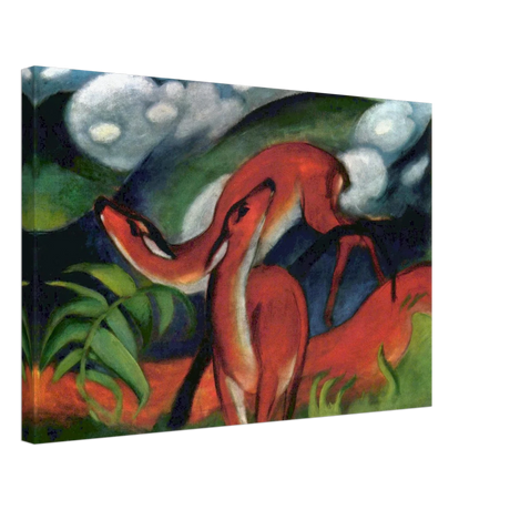 The Red Deer II – Franz Marc | Vintage Art Print - Canvas - 40x60 cm / 16x24″ - 