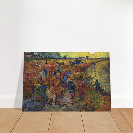 The Red Vineyard by Vincent van Gogh - Brushed Aluminum Print - 40x60 cm / 16x24″ - 