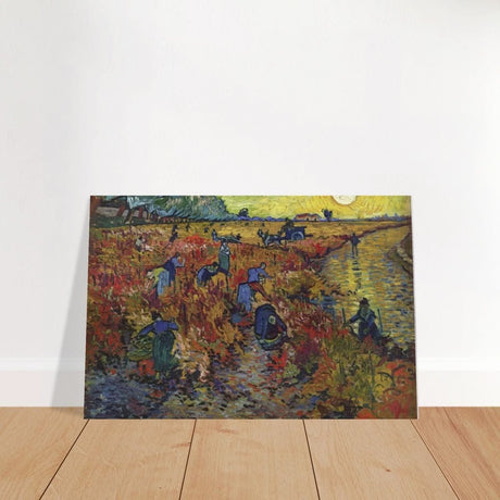 The Red Vineyard by Vincent van Gogh - Brushed Aluminum Print - 30x45 cm / 12x18″ - 