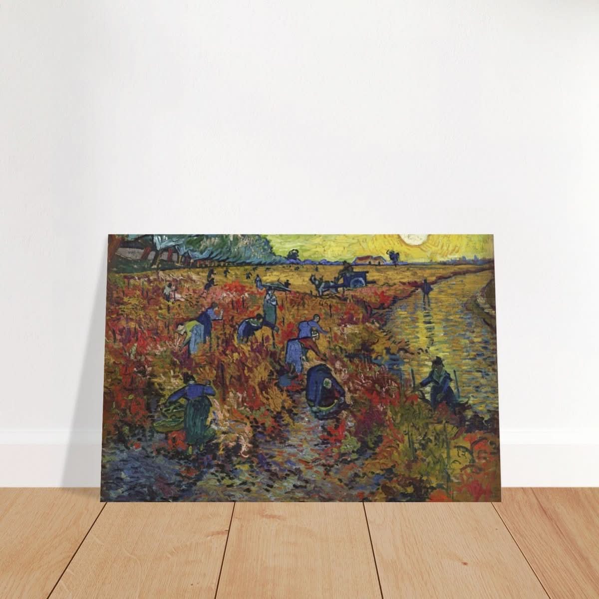 The Red Vineyard by Vincent van Gogh - Brushed Aluminum Print - 60x90 cm / 24x36″ - 