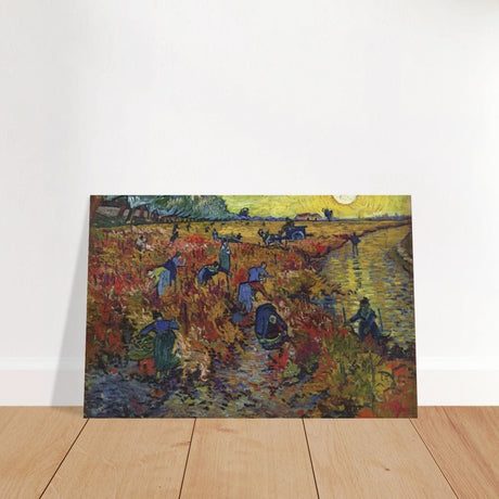The Red Vineyard by Vincent van Gogh - Brushed Aluminum Print - 60x90 cm / 24x36″ - 