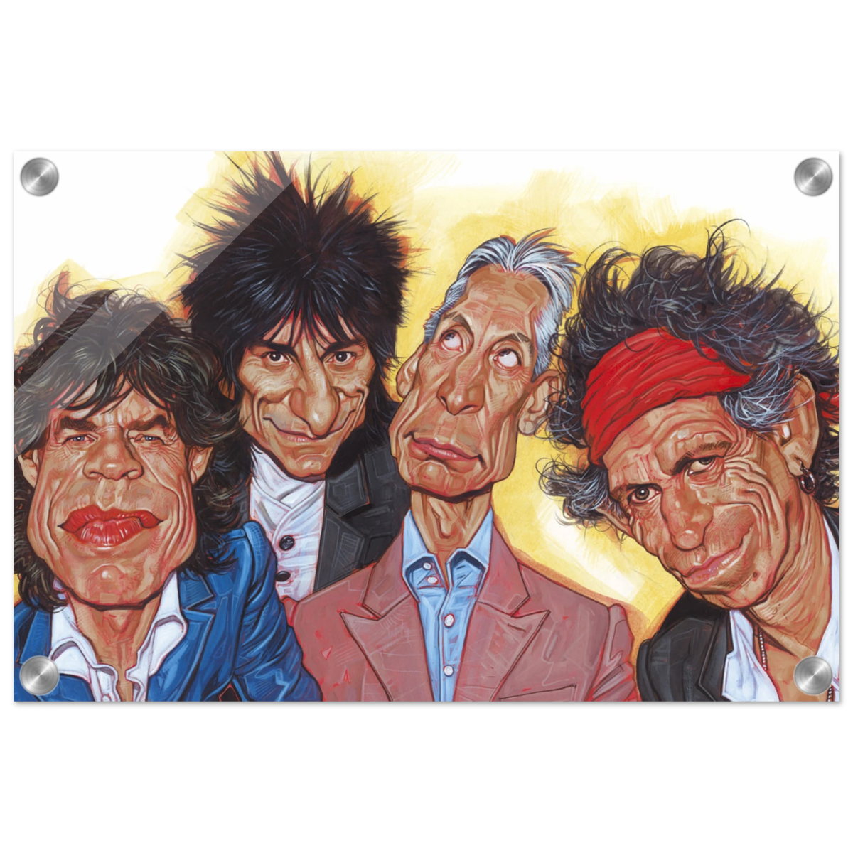 The Rolling Stones – A Rock & Roll Caricature Tribute - 30x45 cm / 12x18″ - Acrylic Print - 