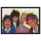 The Rolling Stones – A Rock & Roll Caricature Tribute - 50x75 cm / 20x30″ - Framed Canvas - Black frame