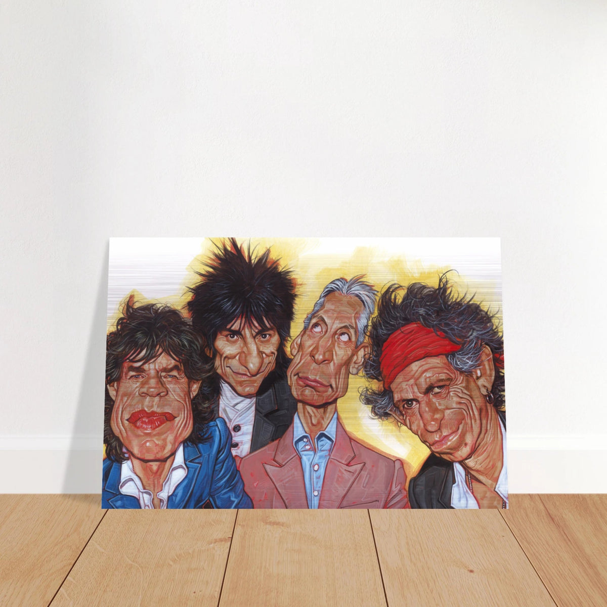 The Rolling Stones – A Rock & Roll Caricature Tribute - 30x45 cm / 12x18″ - Brushed Aluminum Print - 