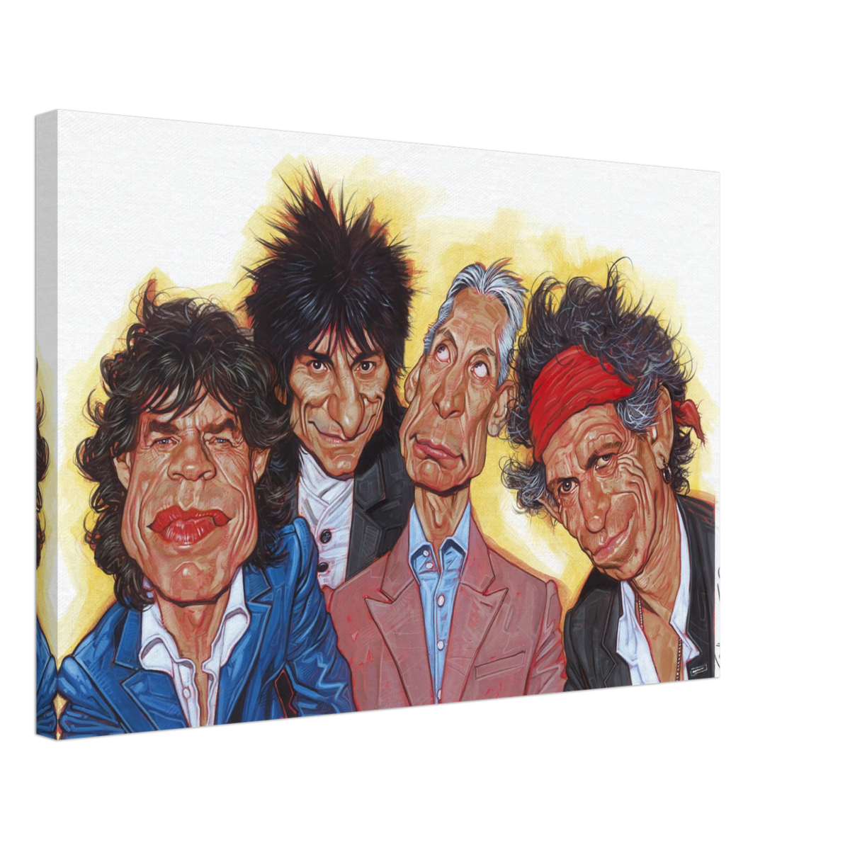 The Rolling Stones – A Rock & Roll Caricature Tribute - 40x60 cm / 16x24″ - Canvas - 
