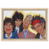 The Rolling Stones – A Rock & Roll Caricature Tribute - 30x45 cm / 12x18″ - Framed Canvas - Wood frame