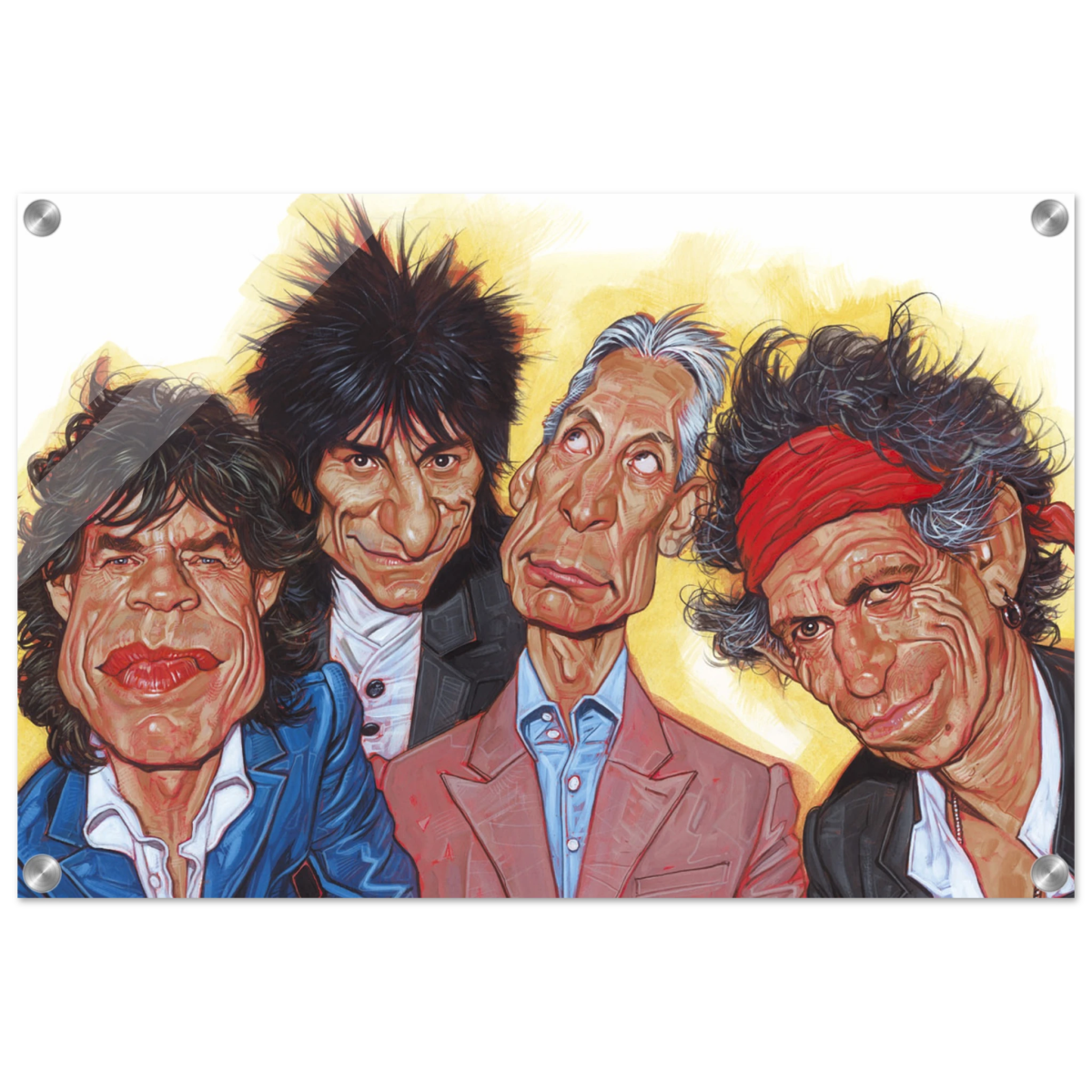 The Rolling Stones – A Rock & Roll Caricature Tribute - 40x60 cm / 16x24″ - Acrylic Print - 