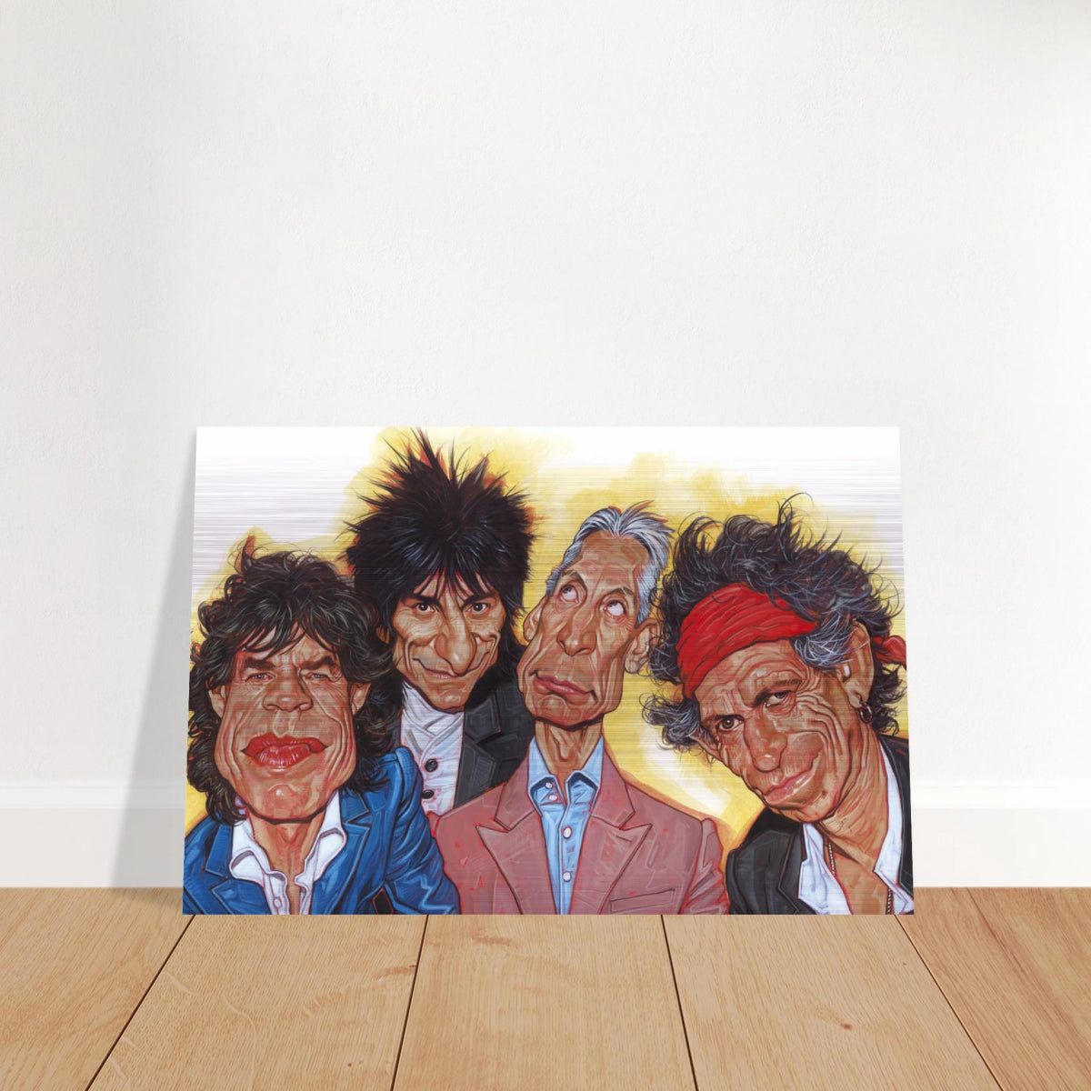 The Rolling Stones – A Rock & Roll Caricature Tribute - 40x60 cm / 16x24″ - Brushed Aluminum Print - 