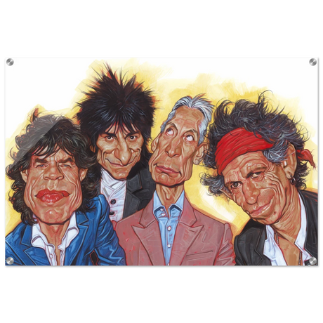 The Rolling Stones – A Rock & Roll Caricature Tribute - 60x90 cm / 24x36″ - Acrylic Print - 