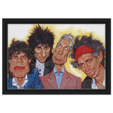 The Rolling Stones – A Rock & Roll Caricature Tribute - 30x45 cm / 12x18″ - Framed Canvas - Black frame