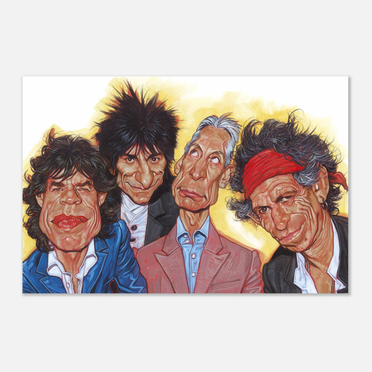 The Rolling Stones – A Rock & Roll Caricature Tribute - 50x75 cm / 20x30″ - Aluminum Print - 