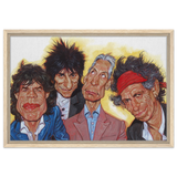The Rolling Stones – A Rock & Roll Caricature Tribute - 40x60 cm / 16x24″ - Framed Canvas - Wood frame