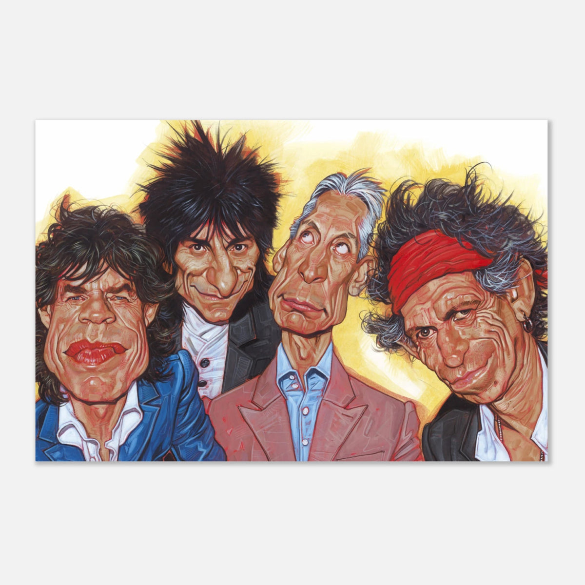 The Rolling Stones – A Rock & Roll Caricature Tribute - 30x45 cm / 12x18″ - Aluminum Print - 