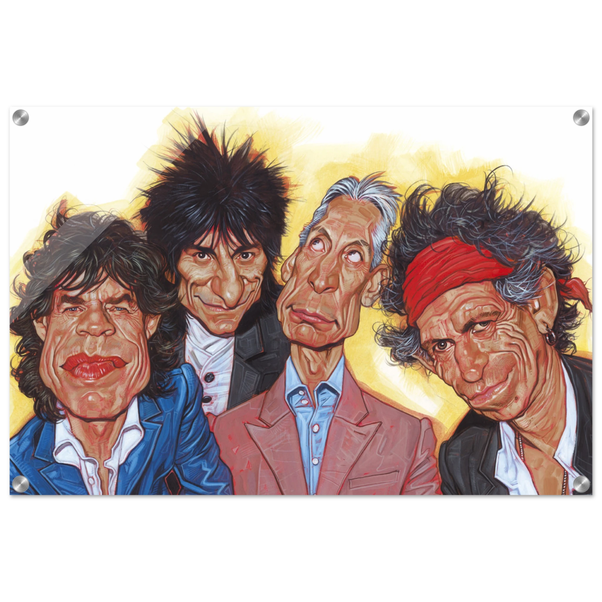 The Rolling Stones – A Rock & Roll Caricature Tribute - 50x75 cm / 20x30″ - Acrylic Print - 