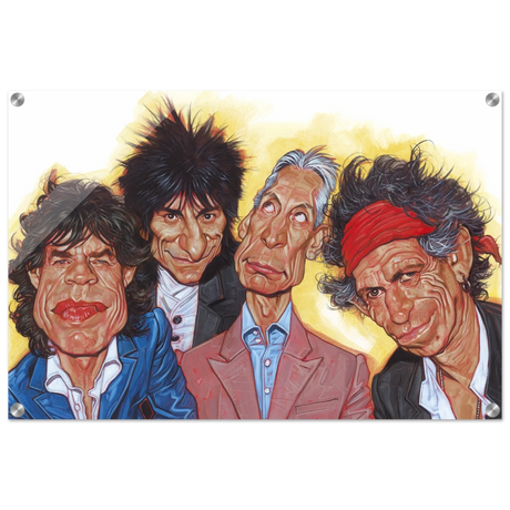The Rolling Stones – A Rock & Roll Caricature Tribute - 50x75 cm / 20x30″ - Acrylic Print - 