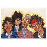 The Rolling Stones – A Rock & Roll Caricature Tribute - 50x75 cm / 20x30″ - Wood Prints - 