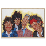 The Rolling Stones – A Rock & Roll Caricature Tribute - 60x90 cm / 24x36″ - Framed Canvas - Wood frame