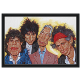 The Rolling Stones – A Rock & Roll Caricature Tribute - 40x60 cm / 16x24″ - Framed Canvas - Black frame