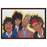 The Rolling Stones – A Rock & Roll Caricature Tribute - 60x90 cm / 24x36″ - Framed Canvas - Dark wood frame