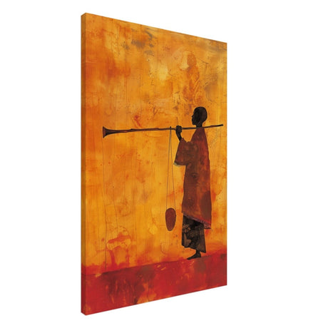 The Silent Journey V1 | Ethnic and Cultural Figurative Art | Minimalist Expressionism wall art print - Canvas - 30x45 cm / 12x18″ - 