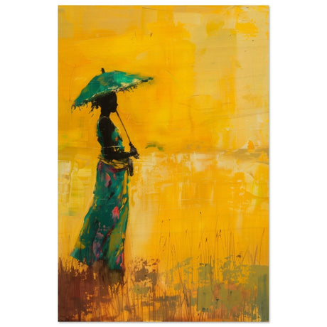 The Silent Journey V2 | Ethnic and Cultural Figurative Art | Minimalist Expressionism wall art print - Wood Prints - 30x45 cm / 12x18″ - 
