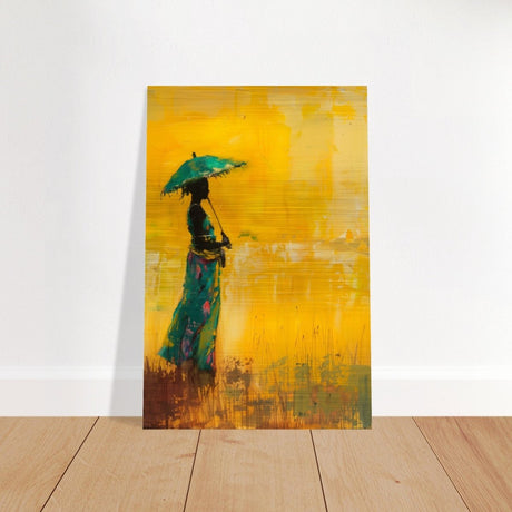 The Silent Journey V2 | Ethnic and Cultural Figurative Art | Minimalist Expressionism wall art print - Brushed Aluminum Print - 30x45 cm / 12x18″ - 