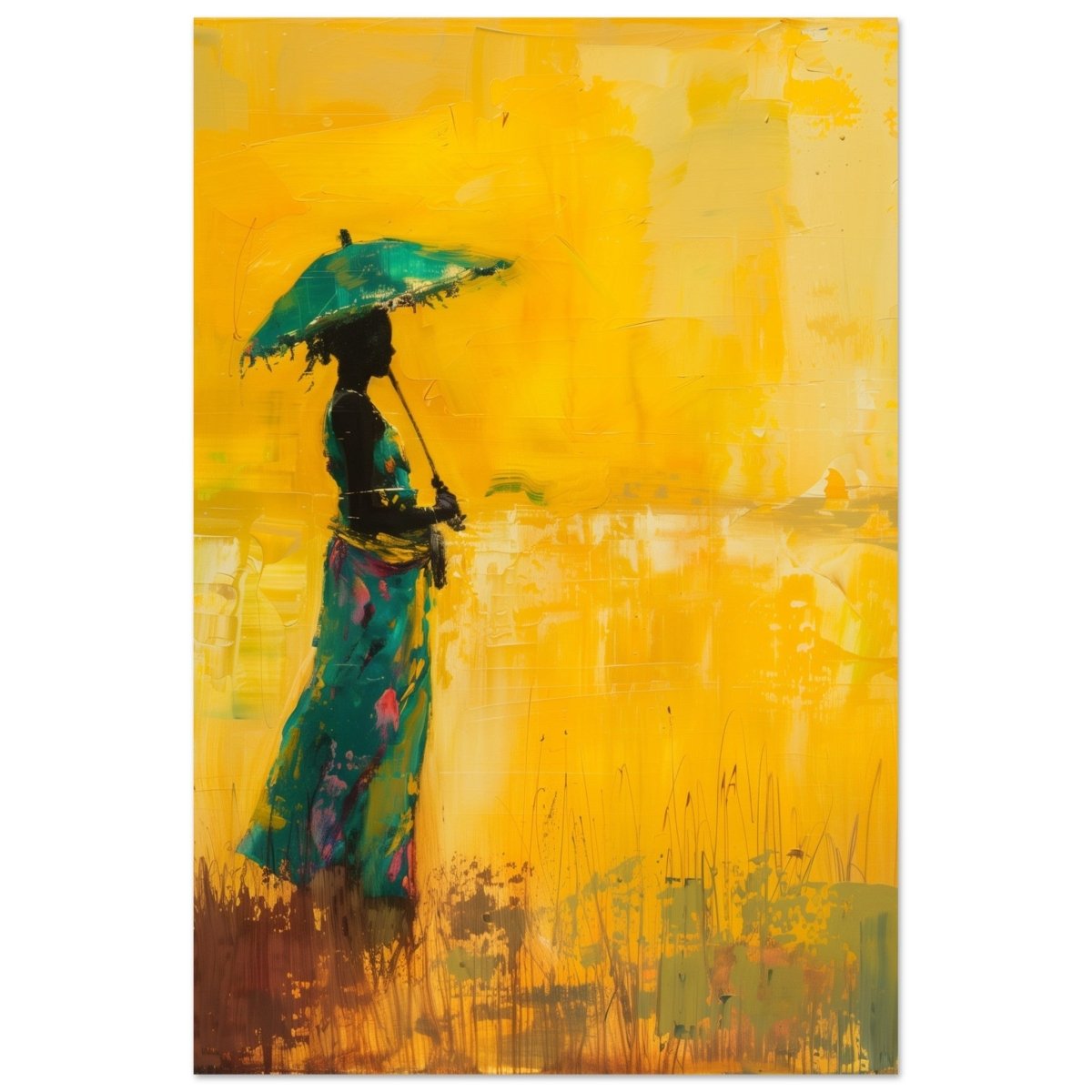 The Silent Journey V2 | Ethnic and Cultural Figurative Art | Minimalist Expressionism wall art print - Aluminum Print - 30x45 cm / 12x18″ - 