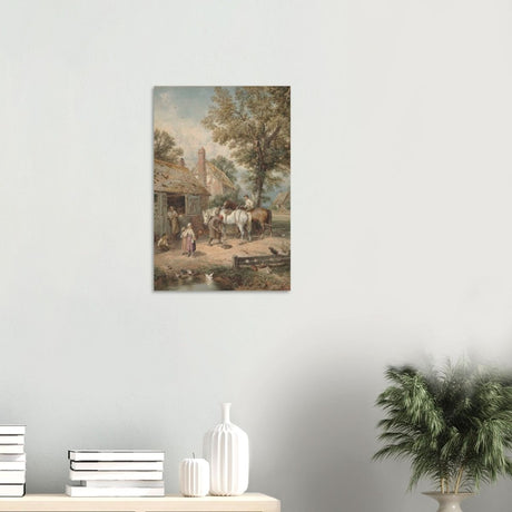 The Smithy by Myles Birket Foster Vintage Wall Art - Wood Prints - 40x60 cm / 16x24″ - 10 mm