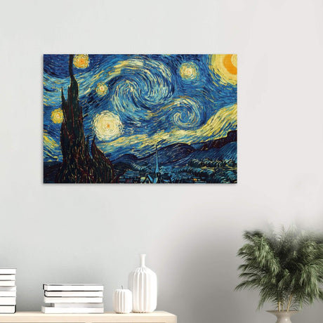 The Starry Night by Vincent van Gogh - Wood Prints - 60x90 cm / 24x36″ - 10 mm