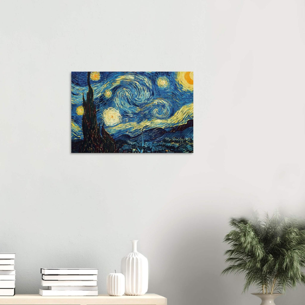 The Starry Night by Vincent van Gogh - Wood Prints - 40x60 cm / 16x24″ - 10 mm