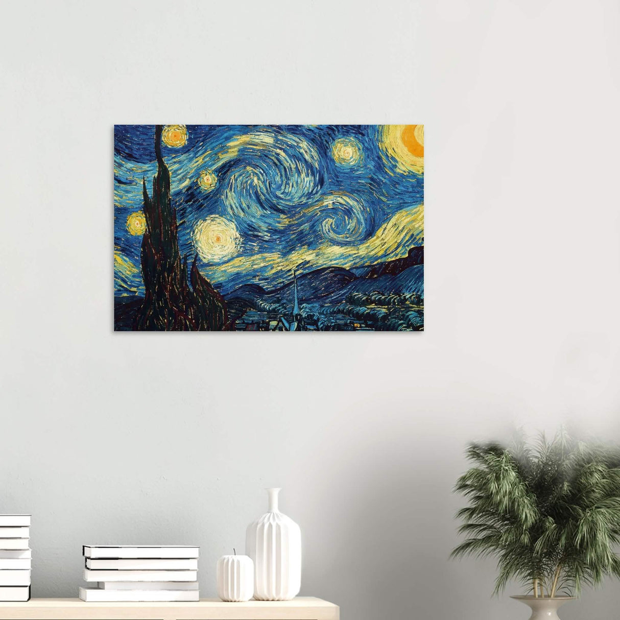 The Starry Night by Vincent van Gogh - Wood Prints - 50x75 cm / 20x30″ - 20 mm