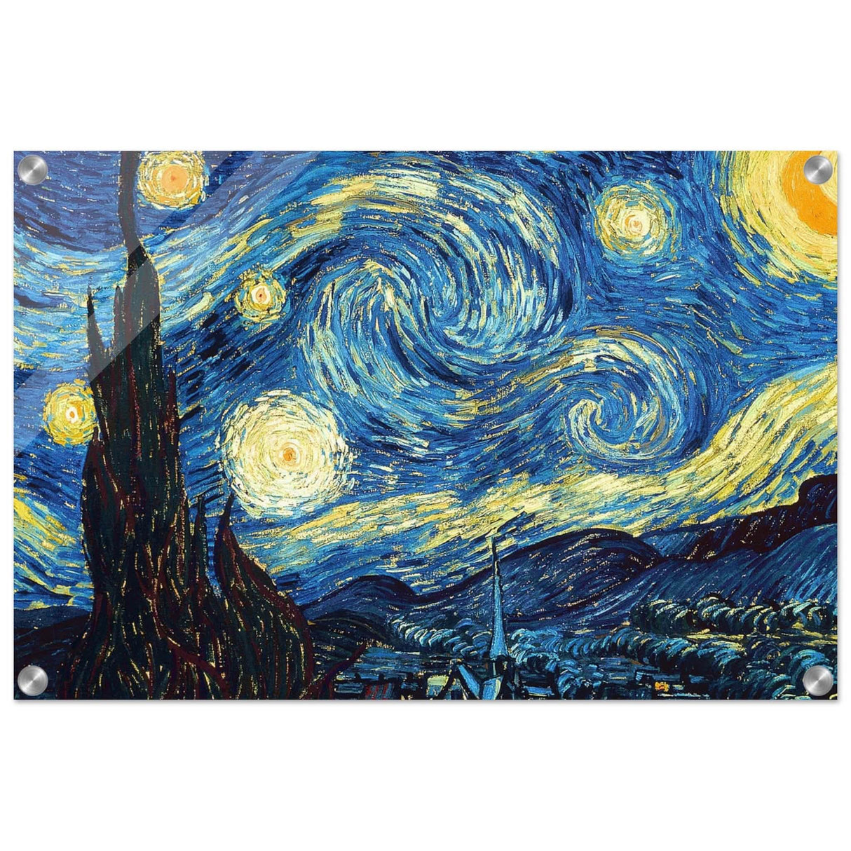 The Starry Night by Vincent van Gogh - Acrylic Print - 40x60 cm / 16x24″ - 