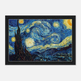 The Starry Night by Vincent van Gogh - Framed Canvas - 30x45 cm / 12x18″ - Black frame