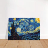 The Starry Night by Vincent van Gogh - Brushed Aluminum Print - 70x100 cm / 28x40″ - 