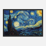 The Starry Night by Vincent van Gogh - Framed Canvas - 60x90 cm / 24x36″ - Black frame