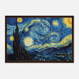 The Starry Night by Vincent van Gogh - Framed Canvas - 60x90 cm / 24x36″ - Dark wood frame