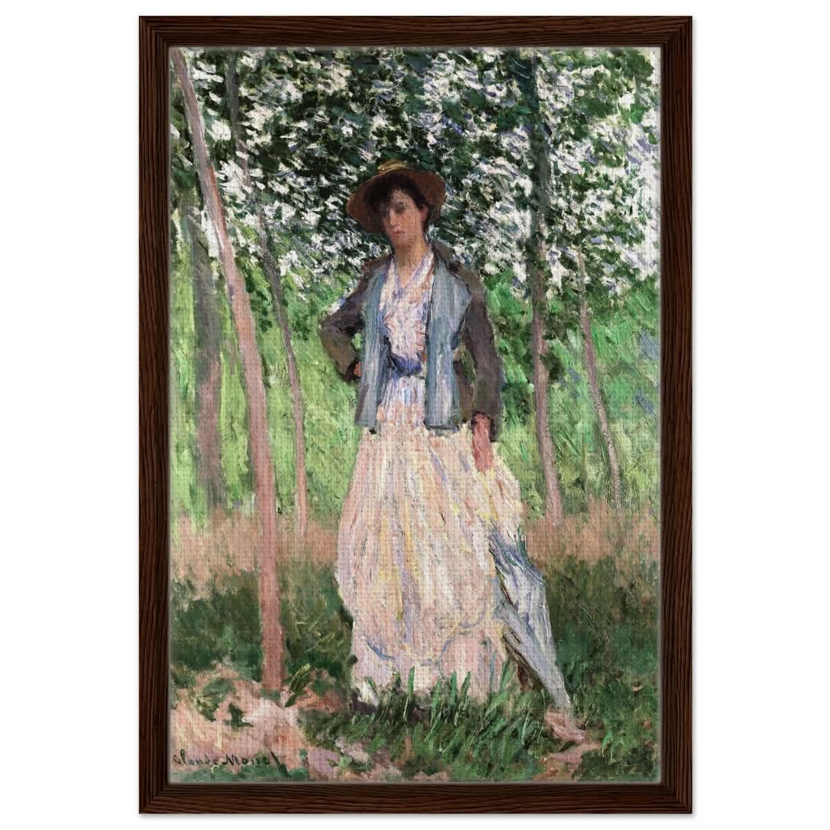 The Stroller (Suzanne Hoschedé, later Mrs. Theodore Earl Butler, 1868–1899) by Claude Monet - Acrylic Print - 30x45 cm / 12x18″ - 