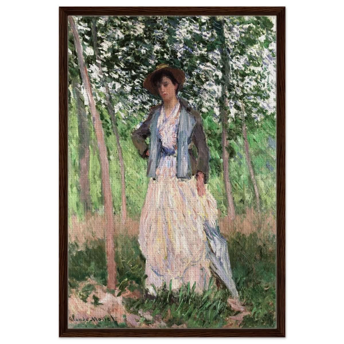 The Stroller (Suzanne Hoschedé, later Mrs. Theodore Earl Butler, 1868–1899) by Claude Monet - Acrylic Print - 30x45 cm / 12x18″ - 
