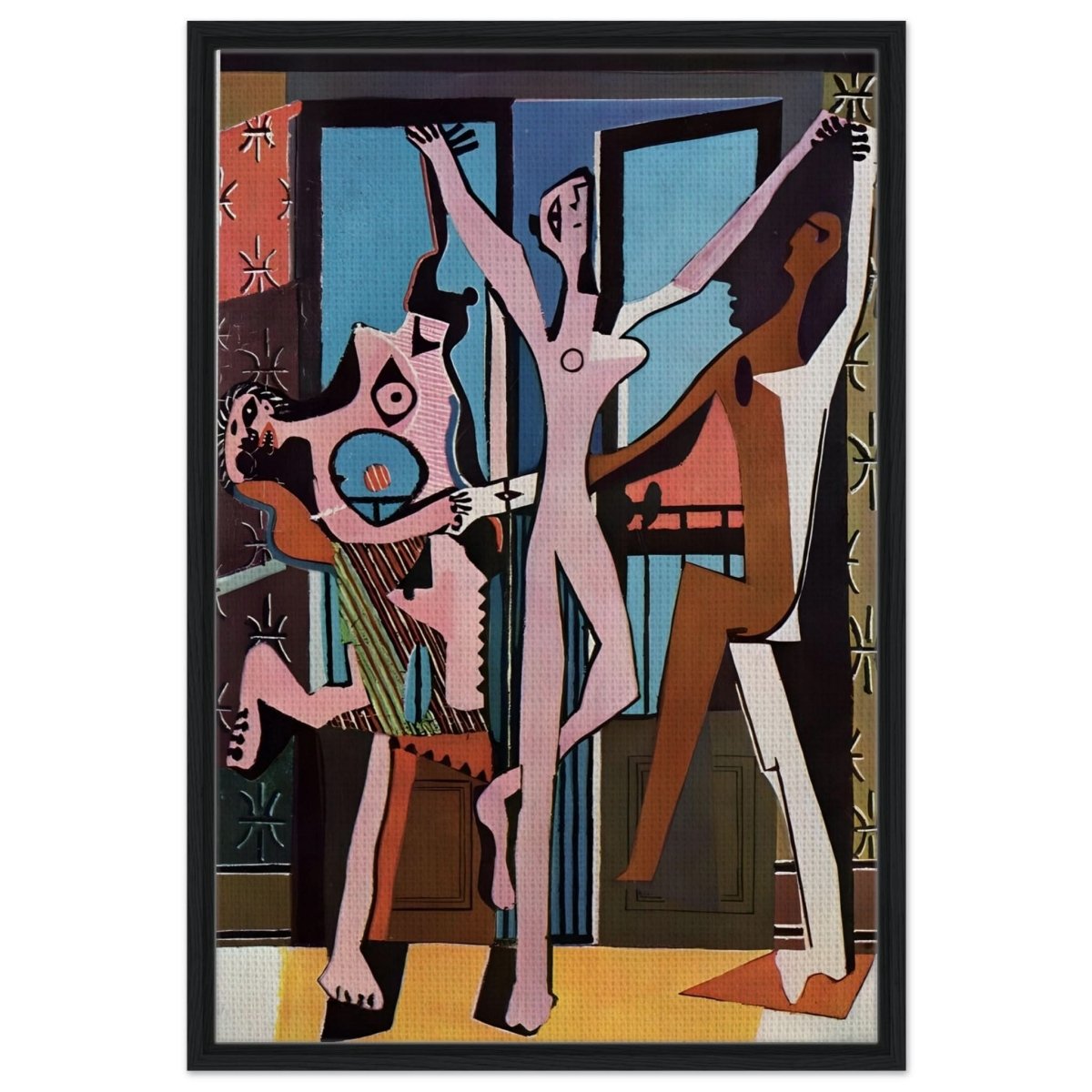 The Three Dancers by Pablo Picasso 1925 | Cubism wall art print - Framed Canvas - 60x90 cm / 24x36″ - Black frame
