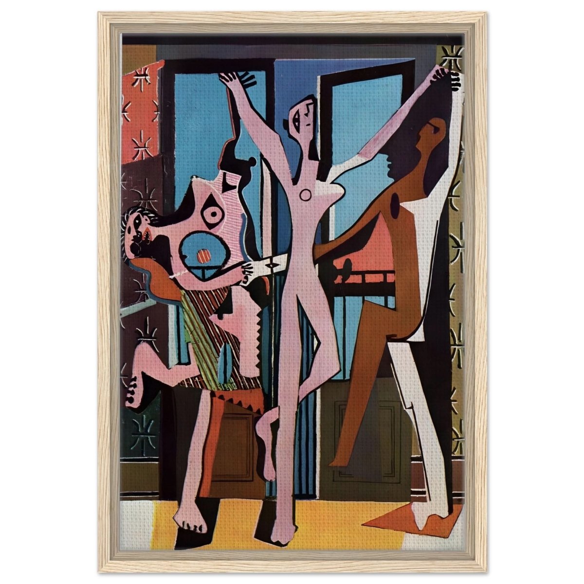 The Three Dancers by Pablo Picasso 1925 | Cubism wall art print - Framed Canvas - 40x60 cm / 16x24″ - Wood frame