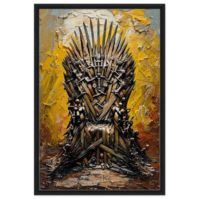 The Throne of Legends | Wall art Print | The Iron Throne | Game of Thrones - Framed Canvas - 60x90 cm / 24x36″ - Black frame