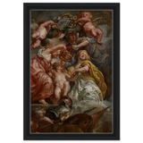 The Union of England and Scotland (Charles I as the Prince of Wales) – Artwork by Peter Paul Rubens | Wall art Print - Framed Canvas - 30x45 cm / 12x18″ - Black frame