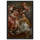 The Union of England and Scotland (Charles I as the Prince of Wales) – Artwork by Peter Paul Rubens | Wall art Print - Framed Canvas - 50x75 cm / 20x30″ - Black frame