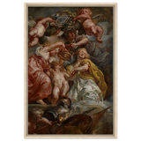 The Union of England and Scotland (Charles I as the Prince of Wales) – Artwork by Peter Paul Rubens | Wall art Print - Framed Canvas - 60x90 cm / 24x36″ - Wood frame