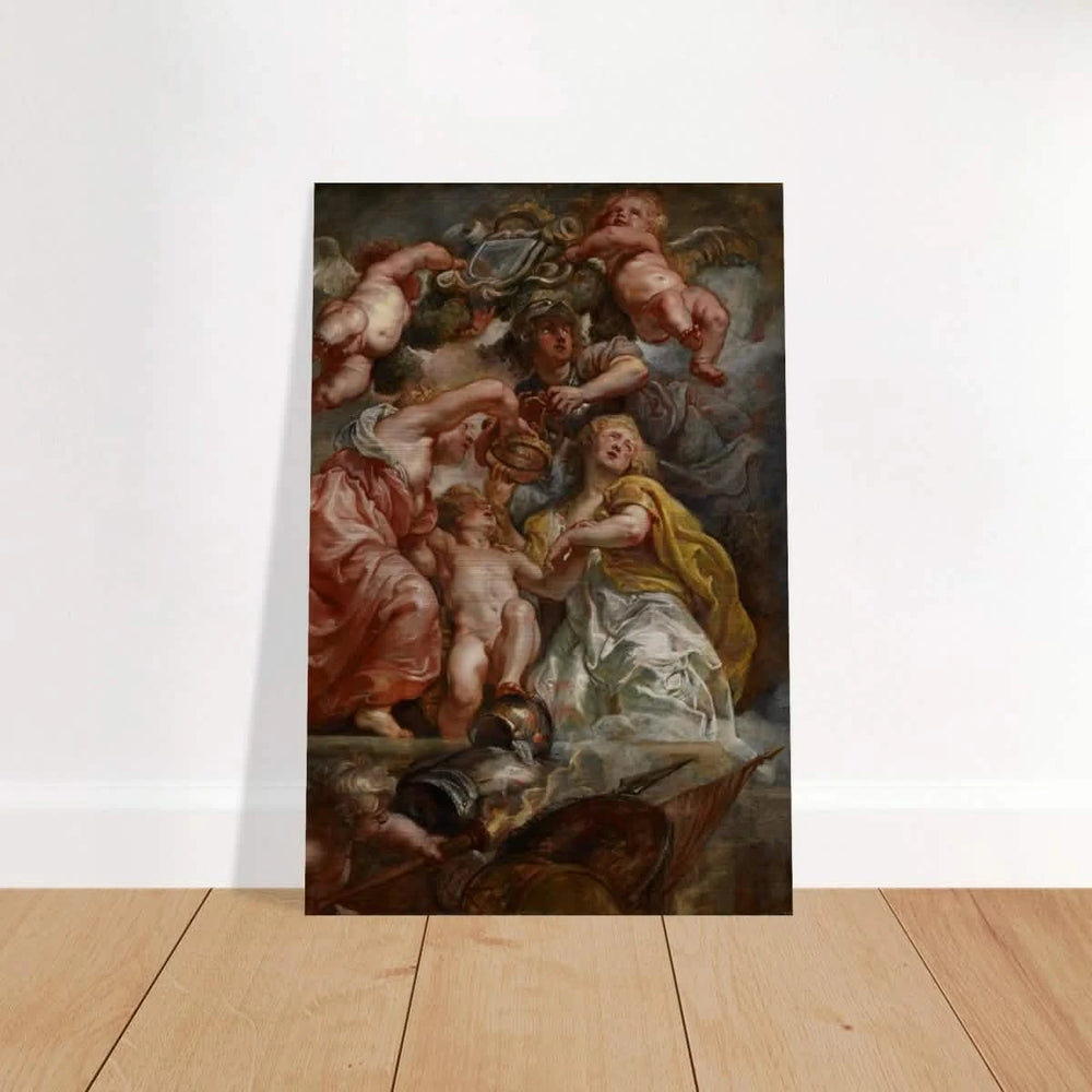 The Union of England and Scotland (Charles I as the Prince of Wales) – Artwork by Peter Paul Rubens | Wall art Print - Brushed Aluminum Print - 20x30 cm / 8x12″ - 