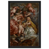 The Union of England and Scotland (Charles I as the Prince of Wales) – Artwork by Peter Paul Rubens | Wall art Print - Framed Canvas - 40x60 cm / 16x24″ - Black frame