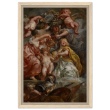 The Union of England and Scotland (Charles I as the Prince of Wales) – Artwork by Peter Paul Rubens | Wall art Print - Framed Canvas - 30x45 cm / 12x18″ - Wood frame