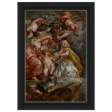 The Union of England and Scotland (Charles I as the Prince of Wales) – Artwork by Peter Paul Rubens | Wall art Print - Framed Canvas - 20x30 cm / 8x12″ - Black frame