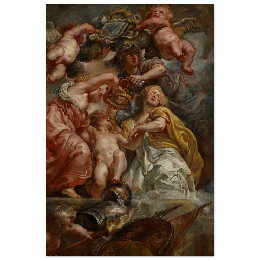 The Union of England and Scotland (Charles I as the Prince of Wales) – Artwork by Peter Paul Rubens | Wall art Print - Wood Prints - 20x30 cm / 8x12″ - 